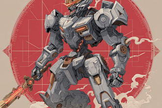 design robots and concept art of futuristic mecha art