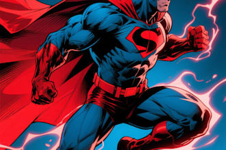 create concept art superhero character design for comics
