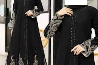 design embroidery for sherwani, abaya, hijab, top in emb and all formats