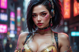 create cyberpunk character art