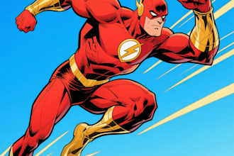 draw you into superhero comic cartoon character