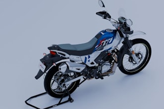 repair 3d motorcycle, fix game bike, web product animation, handlebars,3d render