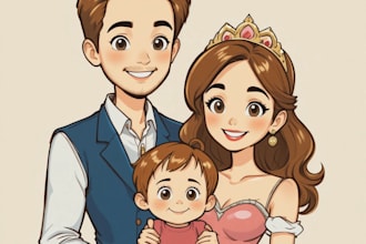 draw realistic family portrait, couple or group from photo