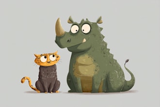 draw a custom cartoon mascot or animal character