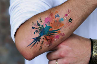 do a custom watercolor tattoo sleeve