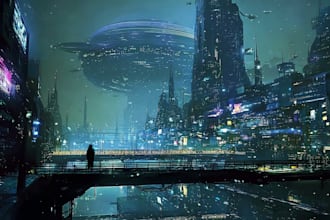do cyberpunk futuristic city art