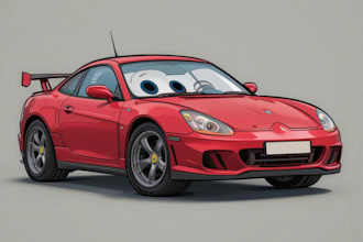 draw illustration vehicle cartoon portrait vector art