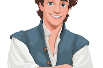 draw a disney cartoon illustration for gift