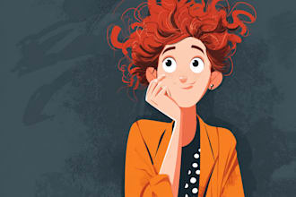 draw 2d vector character illustration for you