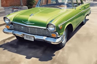 make watercolor car portrait from your photo