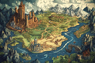 create detailed vintage and realistic fantasy maps for you