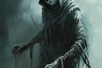 draw a dark horror and fantasy horror character