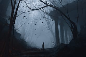 do mystical horror dark environment concept art or landscape