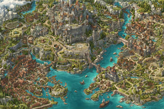 create fantasy map illustration for dnd