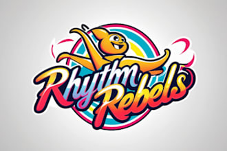 design dance studio mascot logo with express delivery