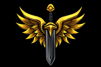 design emblem, logo and badge for fantasy comics manga