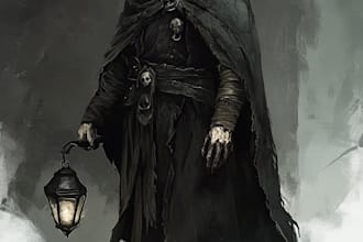 make realistic fantasy horror character and concept art
