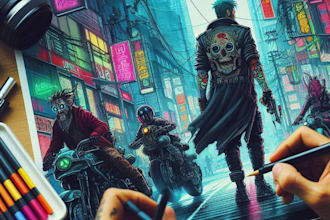 do a cyberpunk art work, futuristic,
