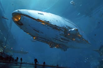 draw spaceship concept art or design a starship or scifi