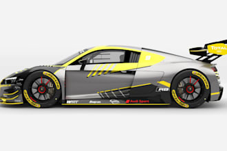 model gt3 race car with high poly detail,custom livery,widebody kit,pbr texture