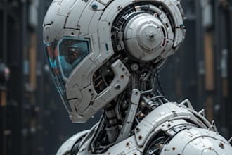 design any type of robot, armor or mecha in line art