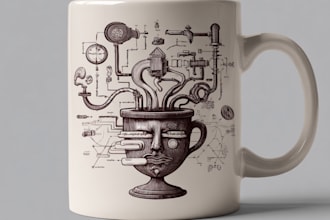 do coffee mug design, tumbler, paper cup, coffee cup etc