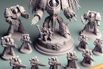 create a space marine warhammer head weapon  printing