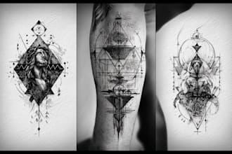 make a geometric tattoo design