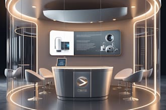 design your 3d exhibition booth, kiosk, stand, stall,trade booth,trade show