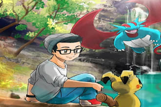 create custom pokemon trainer, fakemon or pokemon tcgp on an outstanding scene