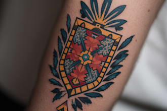 create a tattoo design for leg sleeve