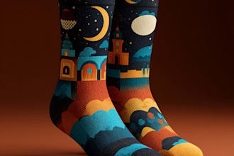 draw a unique socks design in unique style