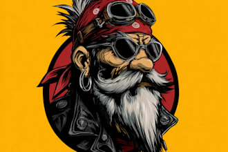 design high quality biker mascot logo with t shirt design