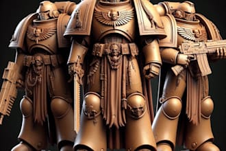make an warhammer illustration and paint for you