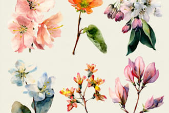 paint watercolor flowers and botanical illustrations
