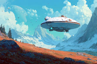 design spaceship, vehicle sci fi illustration and sci fi art