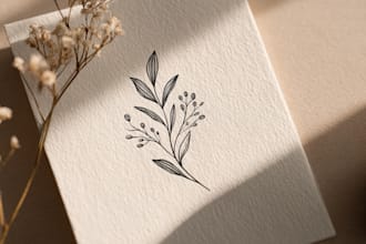 design minimalist hand drawn botanical logo branding