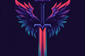 draw unique fantasy cyberpunk horror logo for games