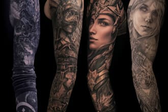 create unique custom tattoo design, tattoo sleeve