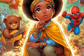 design comic book children story book, book game book cover