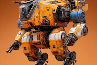 design premium 3d sci fi mech and vehicle concept illustrations