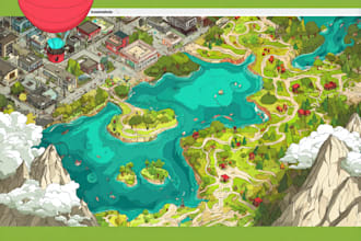 draw a unique vector or isometric map