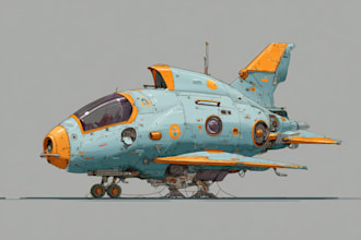 cerate concept art spaceship or vehicle design