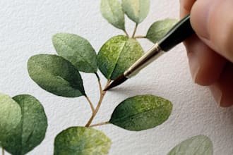 draw realistic botanical watercolor illustration
