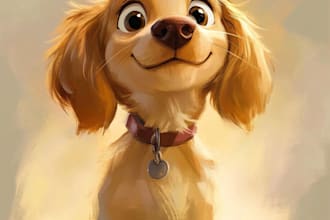 do you an cute disney cartoon pet portrait