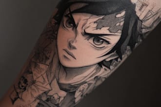 do manga anime tattoo design for you