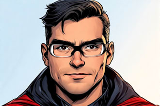 turn your portrait into a comic superhero caricature art