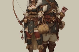 draw a fantasy character for dnd, pathfinder