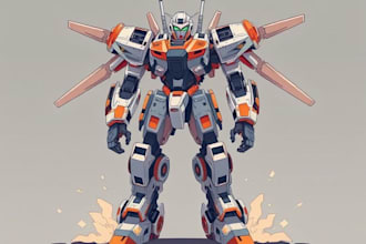 draw amazing concept for mecha, robot