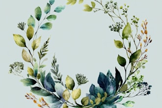 seamless botanical watercolor pattern
